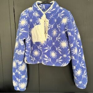 PacSun Blue and White Fleece Jacket